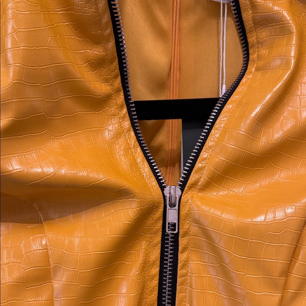 Yellow vegan leather Women's dress